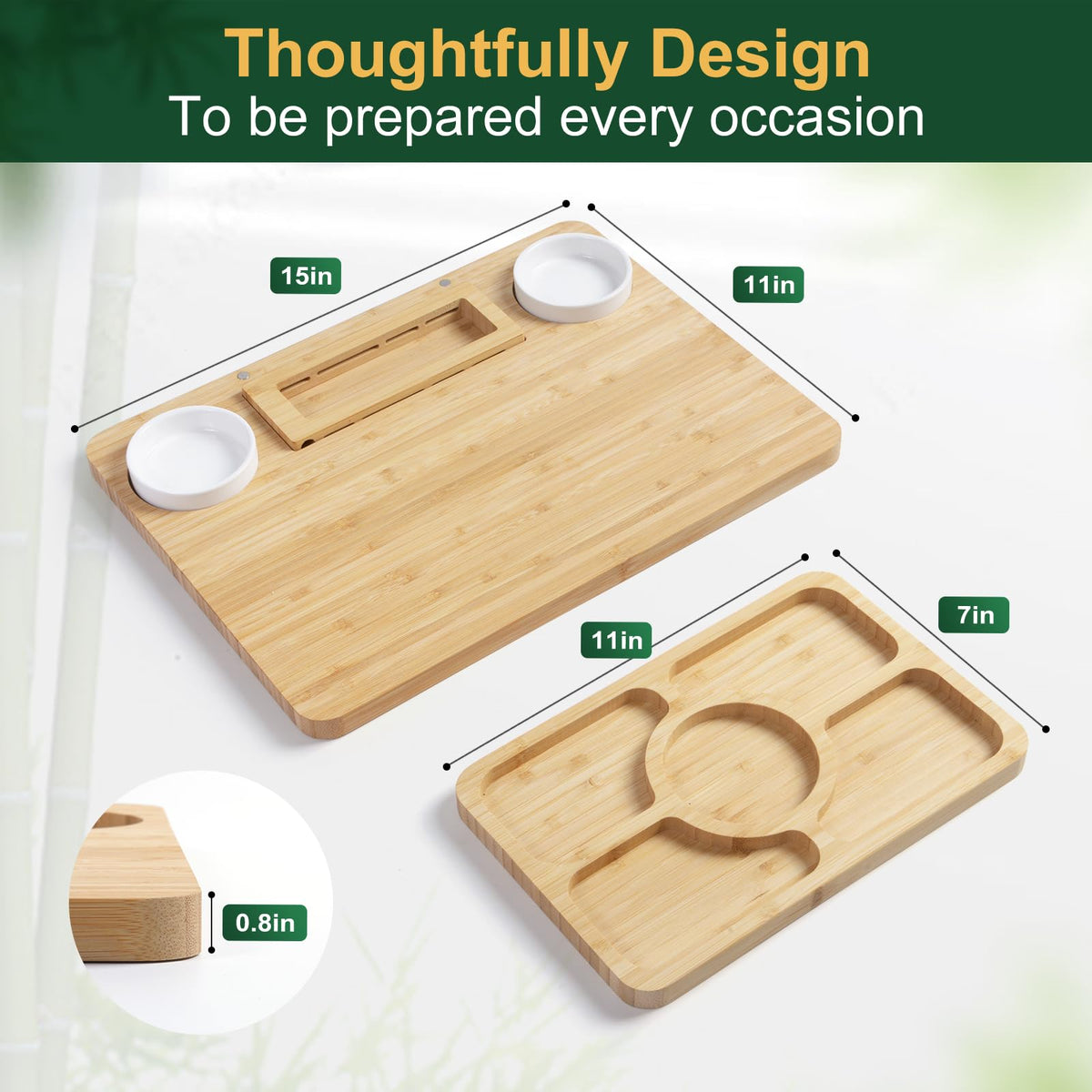 ROCIRLAB Bamboo Charcuterie Boards (23"×11"×0.8") and Knife Set, Lightweight Cheese Board and Platter, Unique Gift for Housewarming, Anniversary & Wedding, Mother's Day and Christmas for Women…