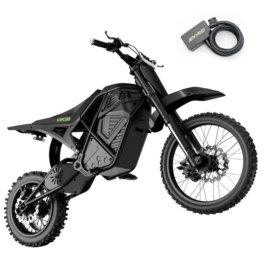 VIPCOO H3 Electric Dirt Bike for Teens and Adults, 3500W Electric Motorcycle, Up to 40MPH / 45° Slope / 45 Miles Range, 14"/12" Fat Tire E Dirt Bike with Nitrogen Suspension Fit Age 13+