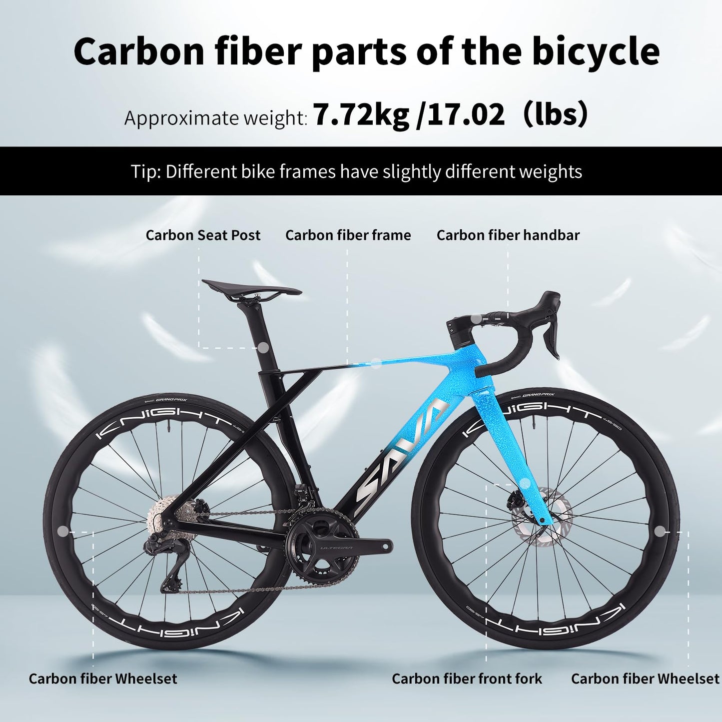 SAVADECK SLR8-Ultegra Full Carbon Road Bike with Shimano 105 R8170 24S Set for Adults, (Wave Pattern(W45), Red, 52cm)