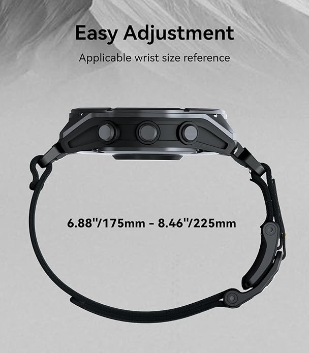 Aulumu C11 for Garmin Watch Band 22MM | Mag Buckle Slim Band | Memory Quick Release | Velvet Nylon Braid | Stainless Steel Magnetic Clasp
