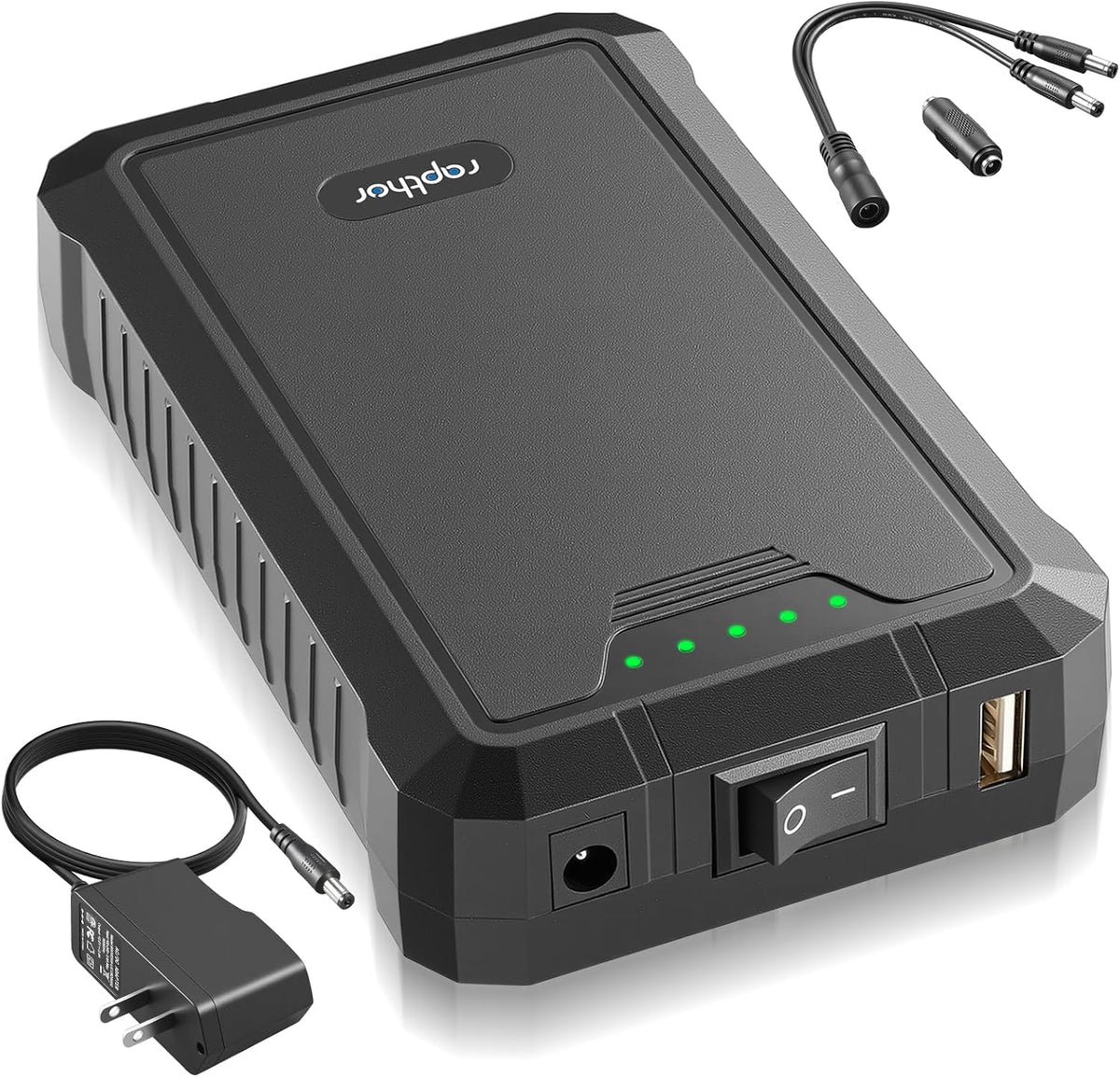 rapthor 12V 6500mAh 5V 13000mAh Pack 12.6V 2A Upgraded Rechargeable / DC Output Battery with Fast Charging Adapter