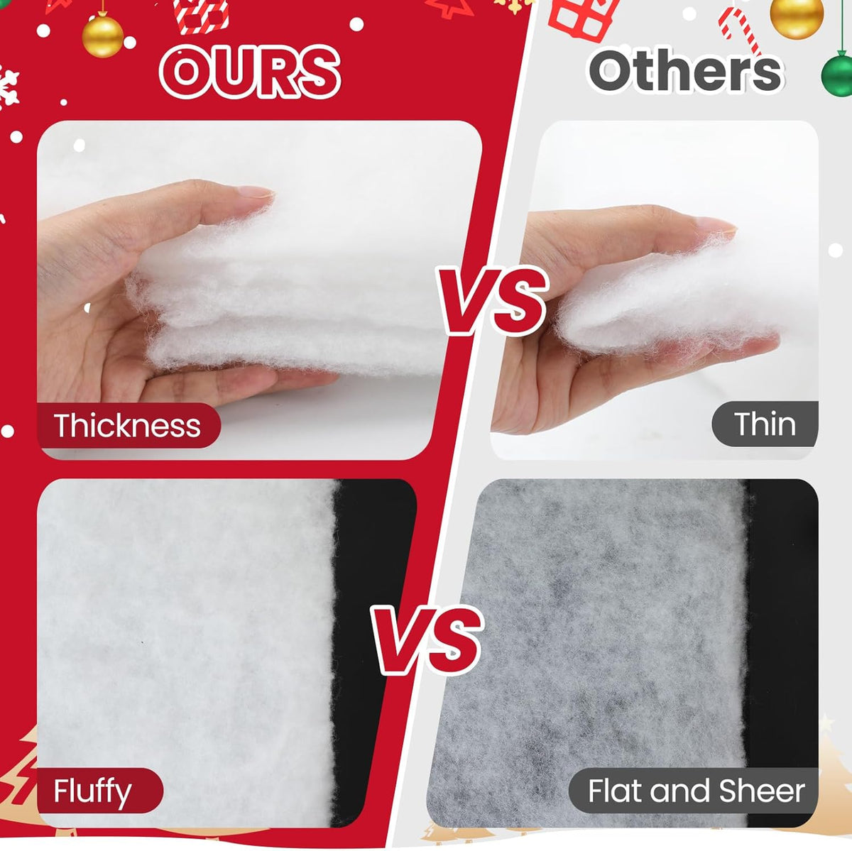 Vodiye Fluffy Fake Snow Blanket - Lifelike Artificial Snow for Christmas Decor | Soft & Thick Design