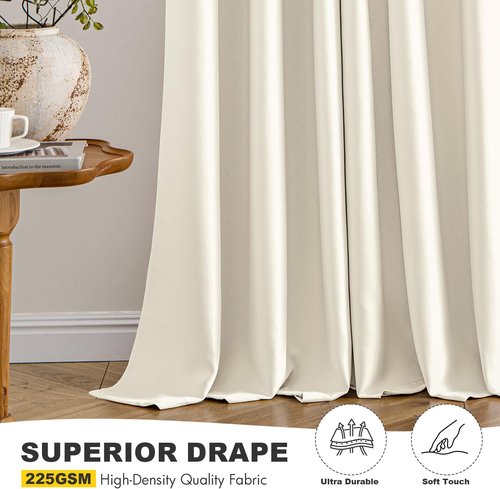 MIULEE Birch Blackout Curtains - Thermal Insulated Room Darkening Drapes | 54-Inch Length, 2 Panels