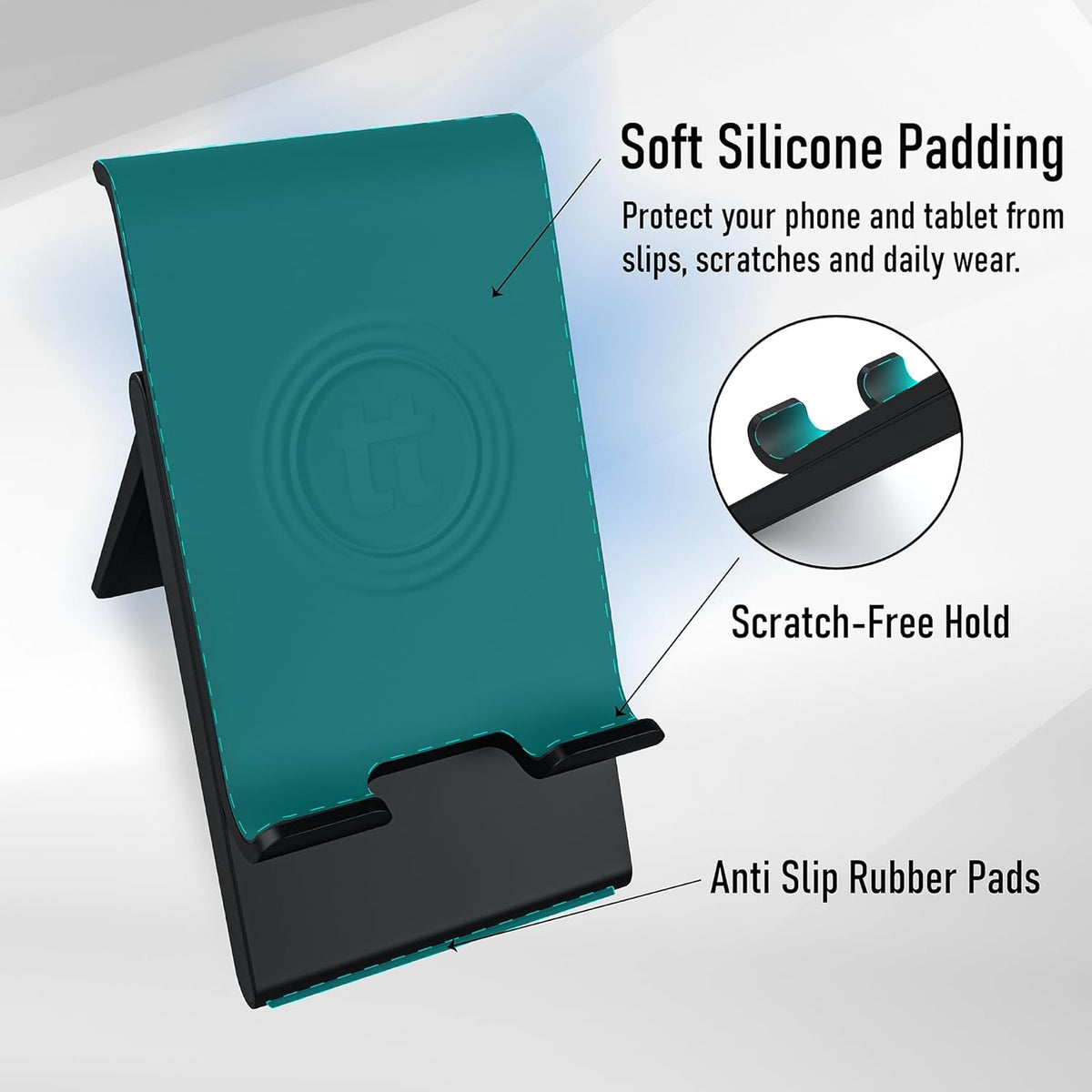 tabtoday 13", Tablet Stand, Adjustable Height, Phone Stand, Tablet and Phone Holder for Desk, Fits Tablets up