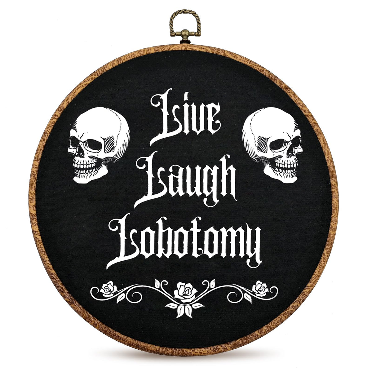 Gothic Wall Decor,Funny Humor Goth Home Decor,Live Laugh Lobotomy Sign For Gothic Decor,Dark Black Wall Art Hanging for Bedroom,Kitchen,Bathroom,Office