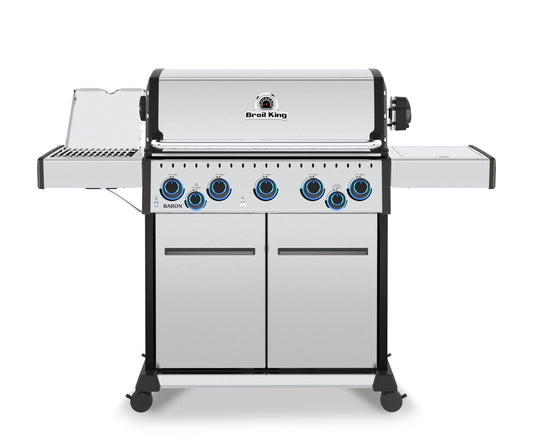 Broil King 678347 Baron S 590 Pro IR 5-Burner Pellet Ready Natural Gas Grill in Stainless Steel with Infrared Side Burner and Rear Rotisserie Burner