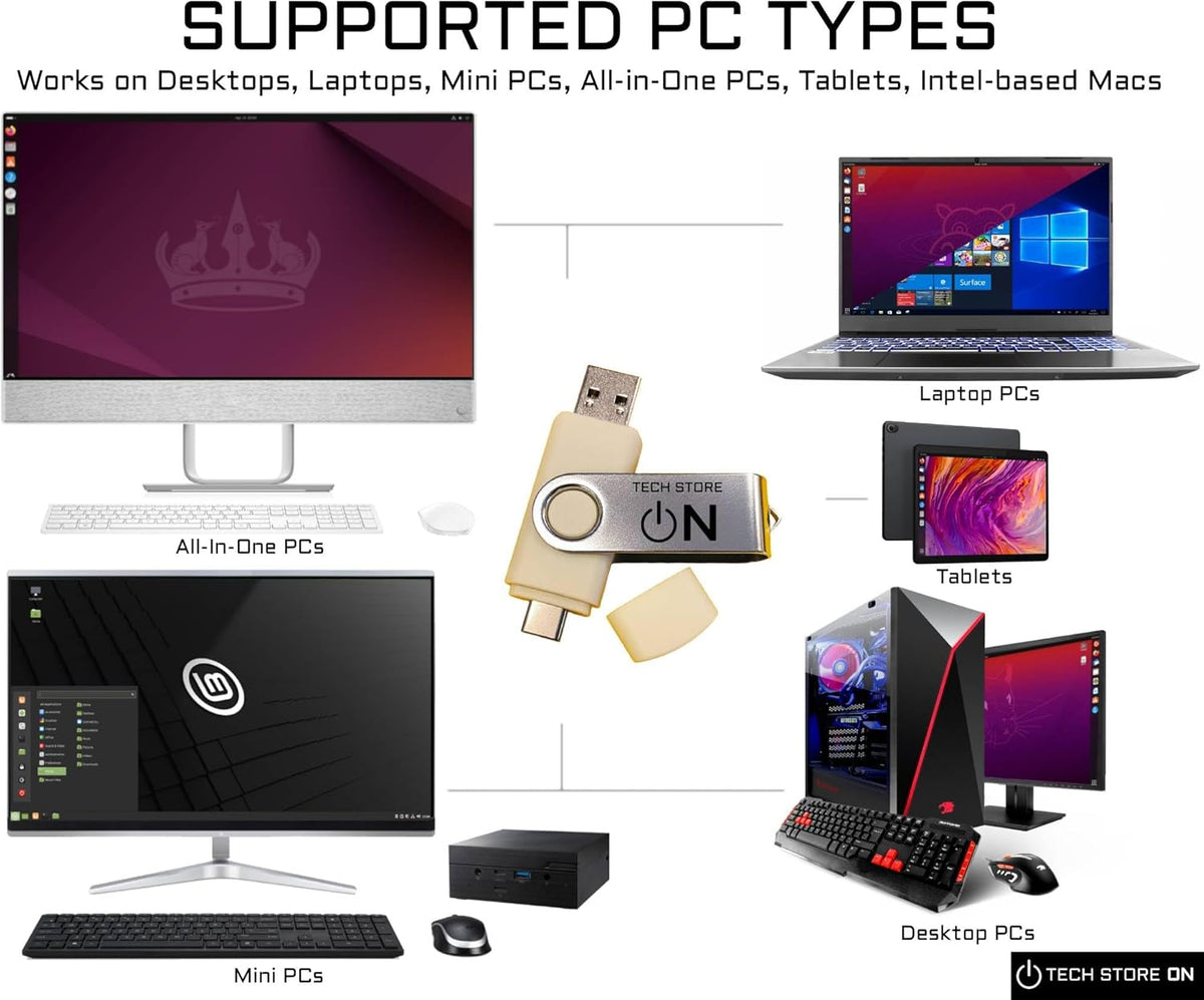 TECH STORE ON Reset Computer IT Repair Bootable USB Flash Drive Antivirus, Data Recovery & Password Toolkit for Windows