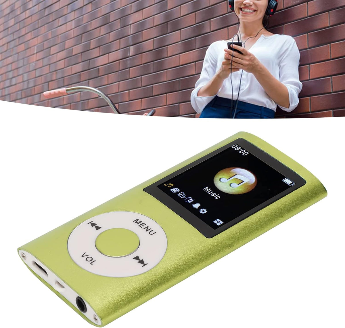 Tangxi MP3 1.8 Inch 64G Card,8h Player with Earphones,Classic Digital LCD Screen,Support Memory Playtime,Random Play