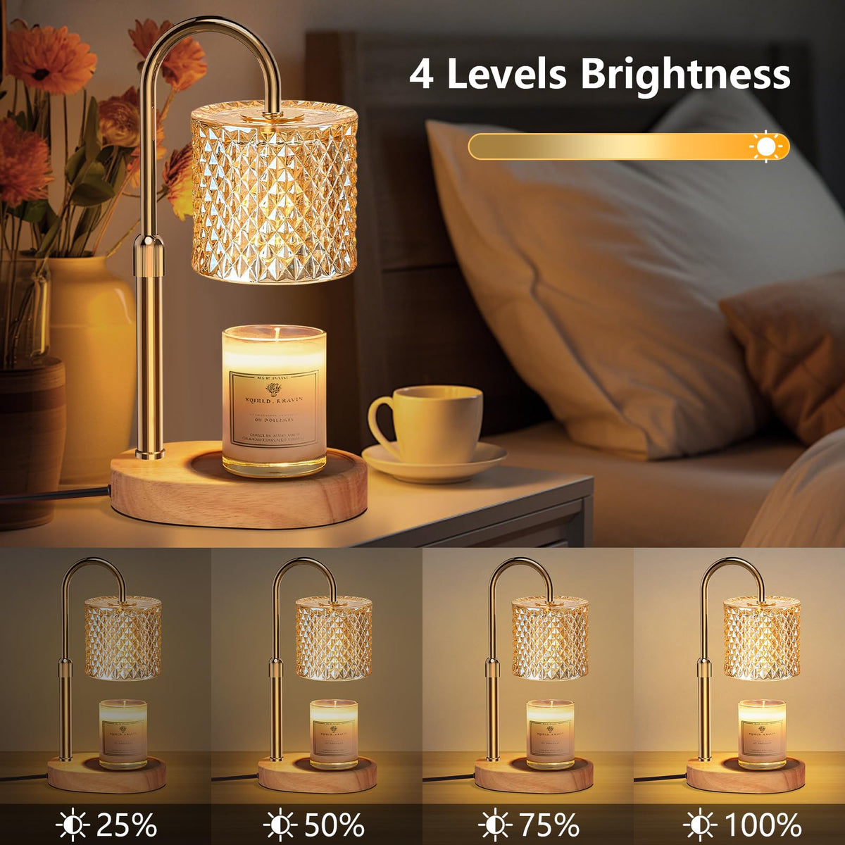 Engpure Candle Warmer Lamp with Timer & Dimmable – Elegant Wax Melter for Jar Candles, Auto-Off 2H/4H/8H Housewarming & Birthday Gift for Women/Mom, Home Decor Essentials