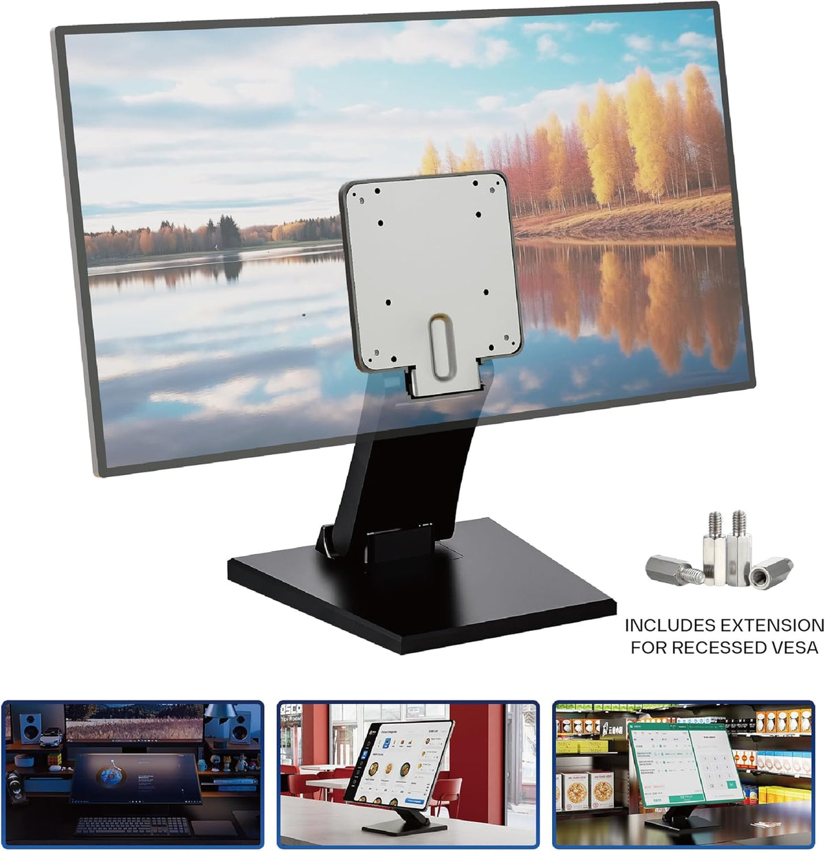 XFlexVida 1024" 75x75/100x100mm Upgraded Adjustable Folding VESA Stand for Screens Includes Extension for Recessed