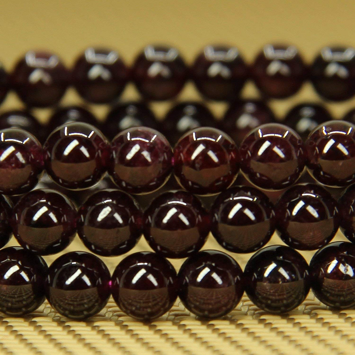 Angelstones Handmade Natural Red Garnet Healing Gemstone 6mm Round Beads Stretch Crystal Bracelet 7 Inch Unisex