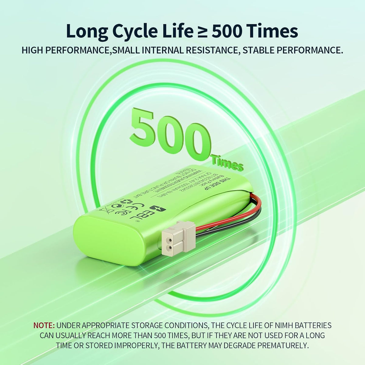 EBL BT183342/BT283342 2.4V 1000mAh BT166342/BT266342 CS6709 CS6609 CS6509 CS6409 EL52100 EL50003 (Pack 2) Ni-MH