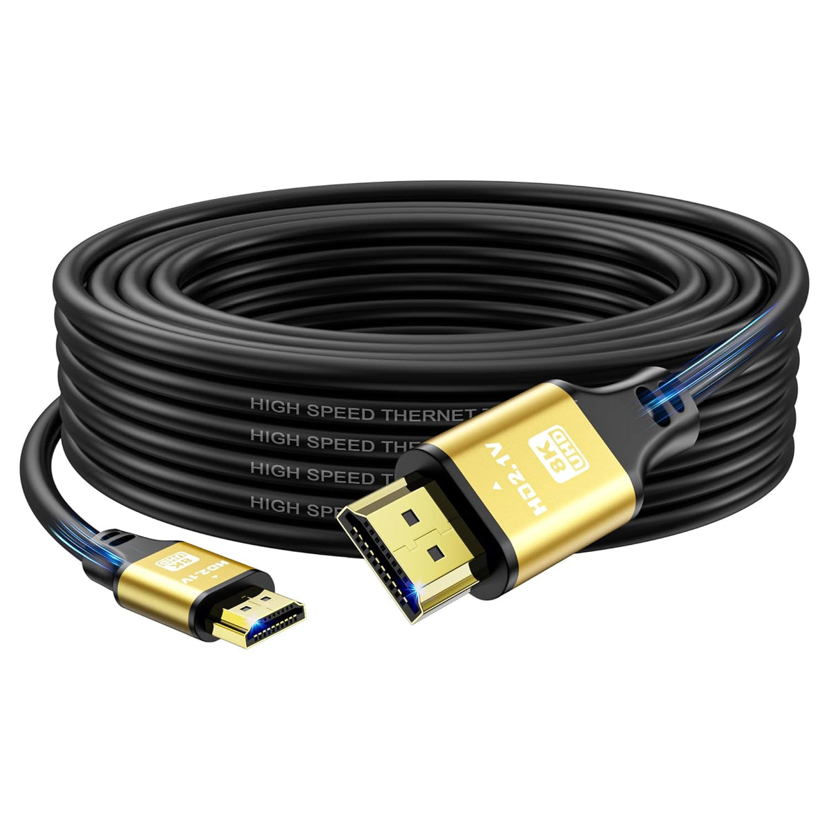 35FT, 4K@120Hz, 48 2.1 Long Hdmi Cable Gbps Ultra High Speed Hdmi Cord with Gold-Plated Connectors, Aluminum Shell