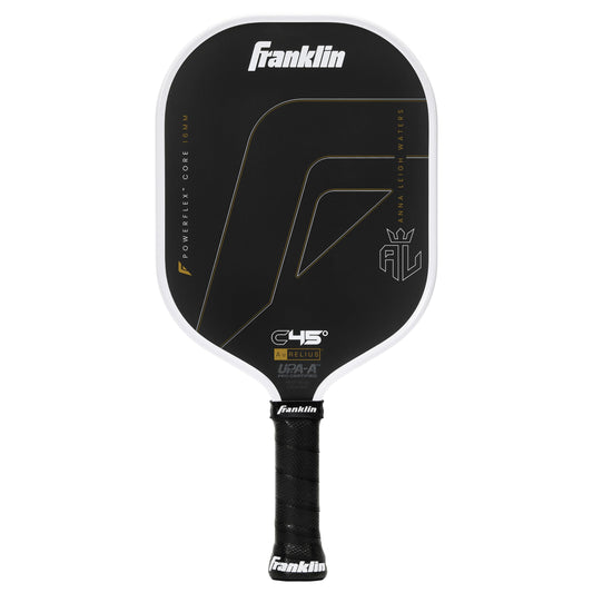 Franklin Sports PRO Pickleball Paddles – C45 Carbon Fiber Series - Official USAP + UPA Approved Pickleball Paddle - Aurelius 16mm Polymer Core - Official Shape of Anna Leigh Waters - Black/White