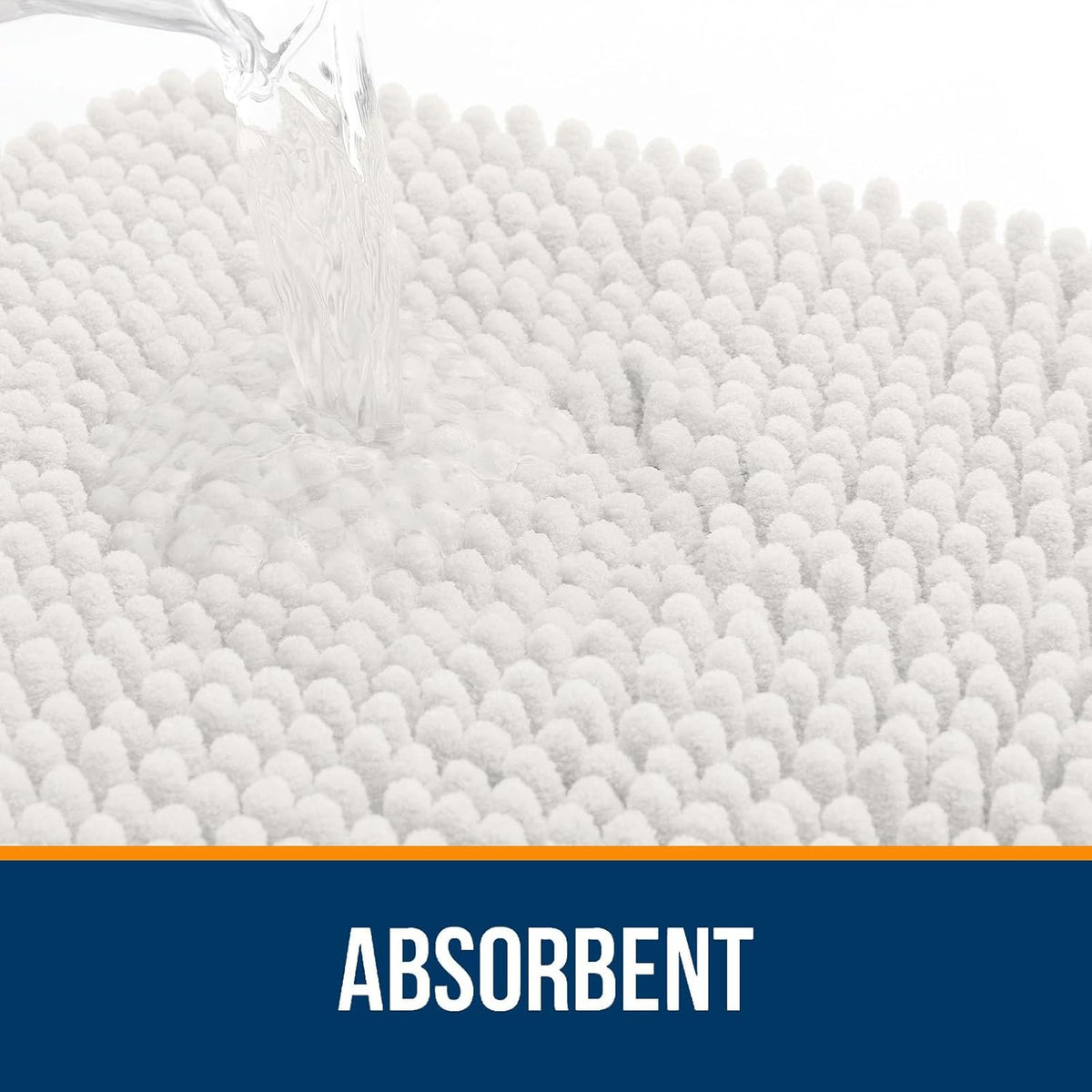 OLANLY Bathroom Rugs - Extra Soft Absorbent Chenille Mats | Quick Dry, Machine Washable, 36x24, Ivory