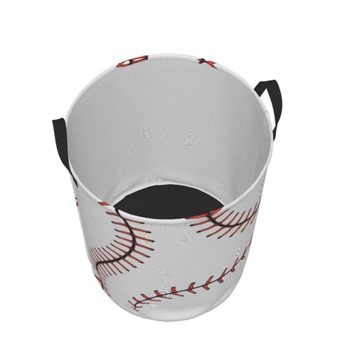Foruidea Stylish Baseball Stitches Laces Print Laundry Basket,Laundry Hamper,Collapsible Storage Bin, Oxford Fabric Clothes Baskets,Nursery Hamper For Home,Office,Dorm,Gift Basket