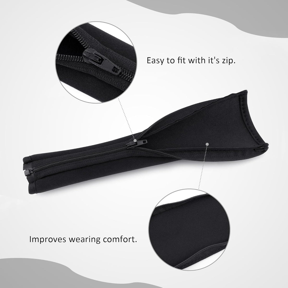 BlingKingdom Zippered Headband Cover for Headphones - Black