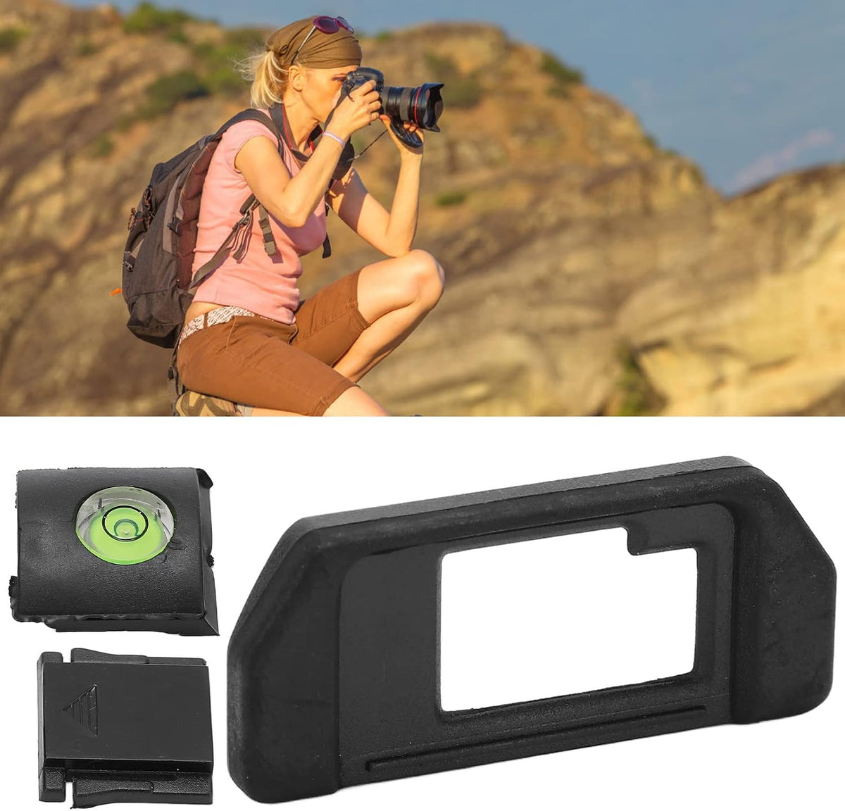 WIHFHGZ Set EM5 EM10 7g Viewfinder Eyecup Cold Shoe Cover for Camera Series, Plastic Rubber, Lightweight - Horizon