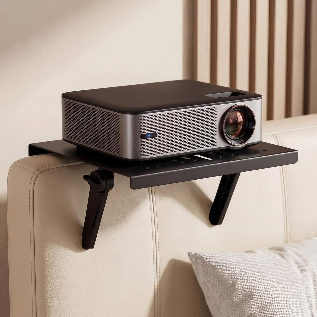 ElaraBerry 10.6 8.2 Inch No Drill Metal Projector Shelf for Wall Mounted, x Adjustable Angle Projector Stand for Sofa