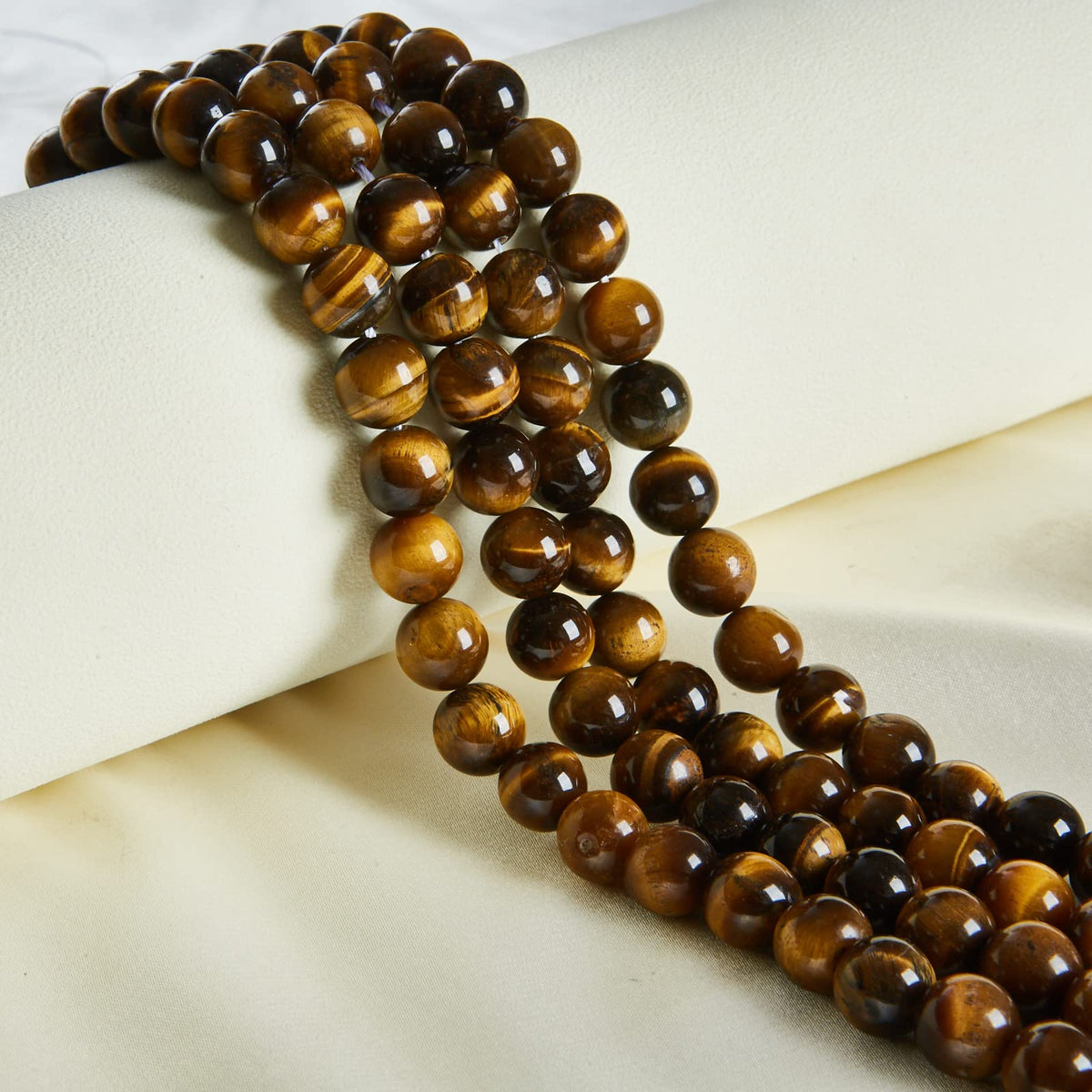 60pcs 6mm Yellow Tiger Eye Beads Natural Gemstone Beads Round Loose Beads for Jewelry Making