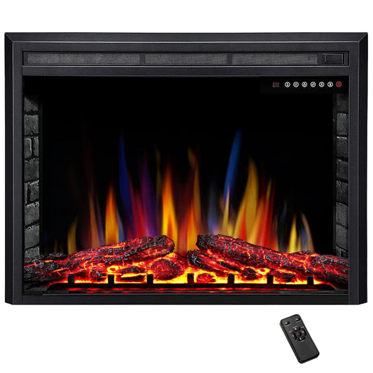 ELECTACTIC 36" Electric Fireplace Insert,Recessed Electric Stove Heater,Touch Screen,Remote Control,750W-1500W with Timer & Colorful Flame Option (36" X 27")