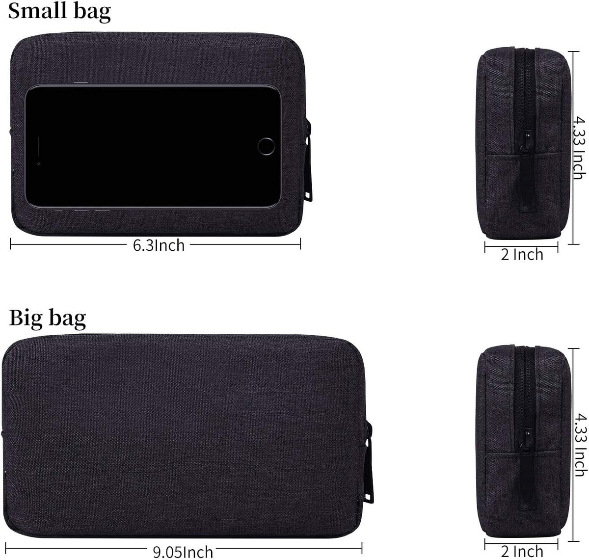 dealcase Electronics Accessories Case, Durable Small Electronics Accessories Storage Bag Compatible Laptop Charger