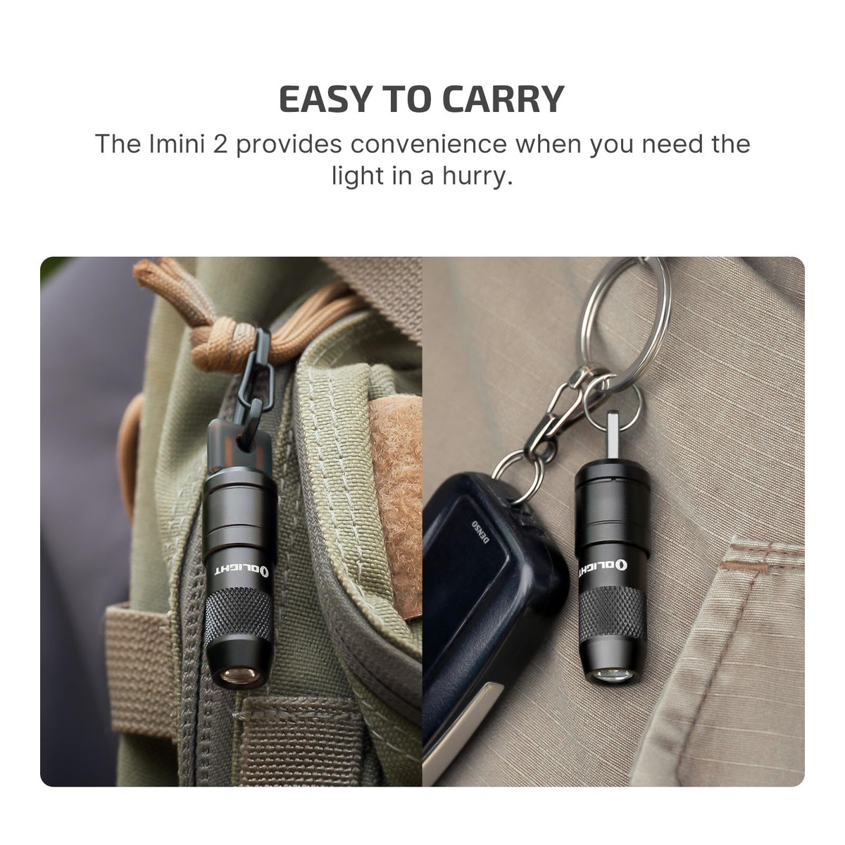 OLIGHT IMINI 2 EDC Rechargeable Keychain Flashlight, 50 Lumens Compact and Portable Mini LED Keyring Lights with Built-in Battery Ideal for Everyday Carry and Emergencies (Black)