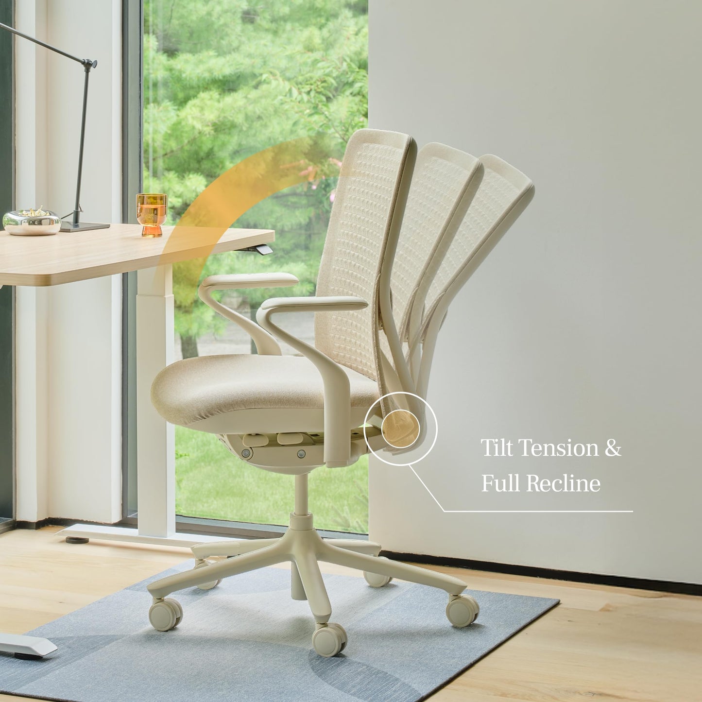 Branch Verve Chair - High Performance Executive Office Chair with Contoured Back and Adjustable Lumbar Support - High Density Foam Cushion and 3D Knit Back - Fits 5' to 6', Up to 275 lbs, Wheat
