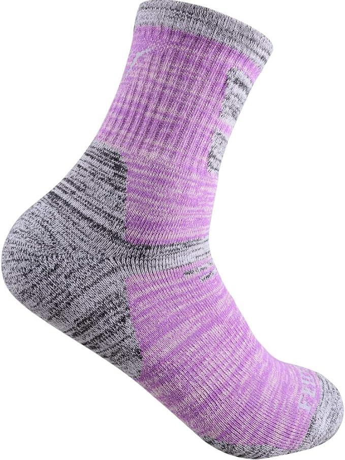 FEIDEER Hiking Walking Socks For Women, Multi-pack Outdoor Recreation Socks Moisture Wicking Crew Socks