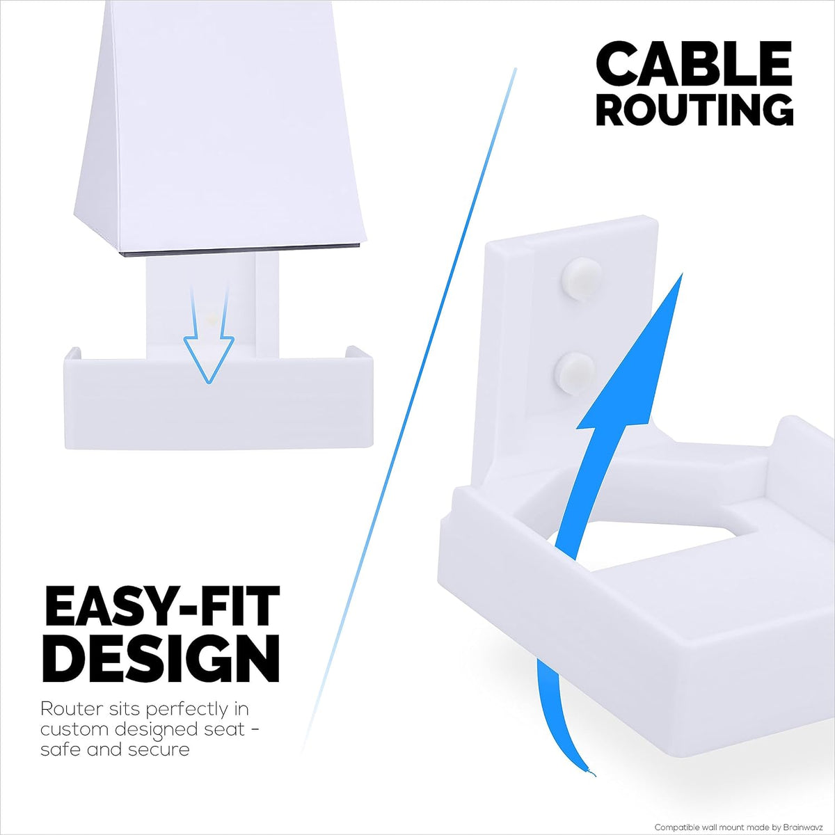 BRAINWAVZ AC3000 Wall Mount for Gryphon Tower Mesh WiFi Router, Easy to Install Holder Bracket, Reduce Interference