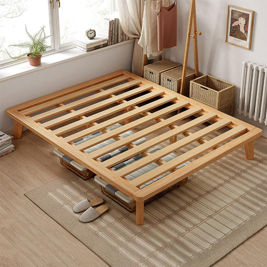 NELYE Queen Platform Bed Base - 14 Inch Solid Wood Mattress Foundation with Support Slats and Legs, Queen-Size Rubberwood Simple Bed Frame