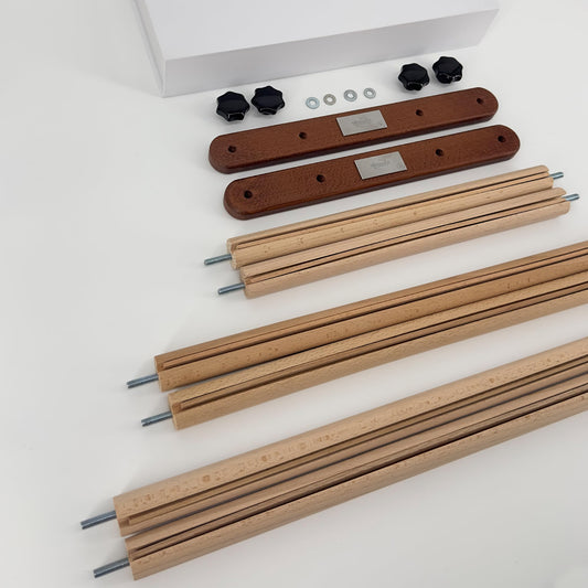 W-Stands Frame Set-3 for Cross Stitching with Side Bars and Scroll Rods (12", 23.75", 35.5") - Premium Wooden Frames for Embroidery and Needlework