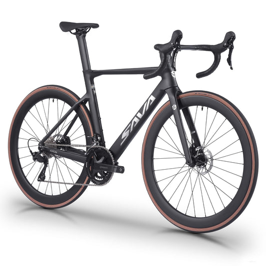 SAVADECK Carbon Fiber Road Bike, Hydraulic Oil Disc Bike with Carbon Fiber Frame and Wheelset, Lightweight Full Carbon Racing Bicycle with Shimano R7120 24S Shift Set for Adults(Black,51cm)