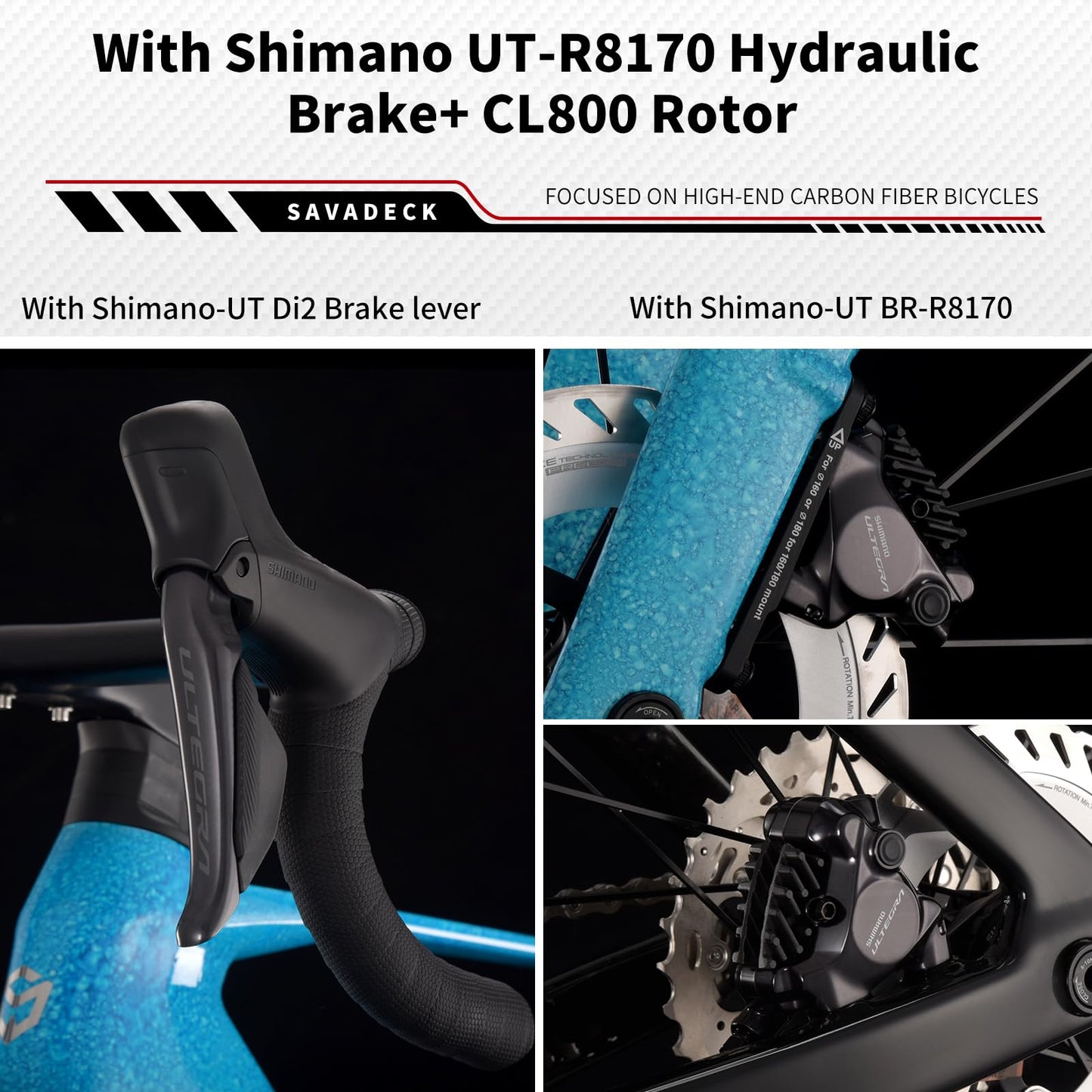 SAVADECK SLR8-Ultegra Full Carbon Road Bike with Shimano 105 R8170 24S Set for Adults, (Wave Pattern(W45), Green, 54cm)