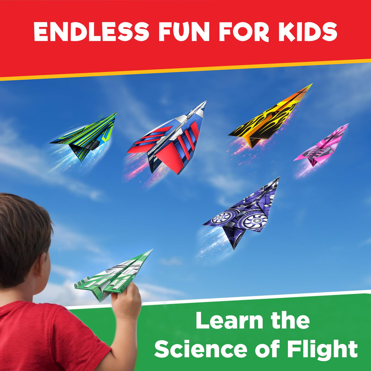 Doctor Jupiter My First Paper Airplane Book Kit for Kids Ages 6+ | Make & Fly 50+ Paper Airplanes with 500+ Stickers |Birthday Gift Ideas for 6-7-8-9-10 Year Old Boys & Girls | Airplane Toy, Craft Kit