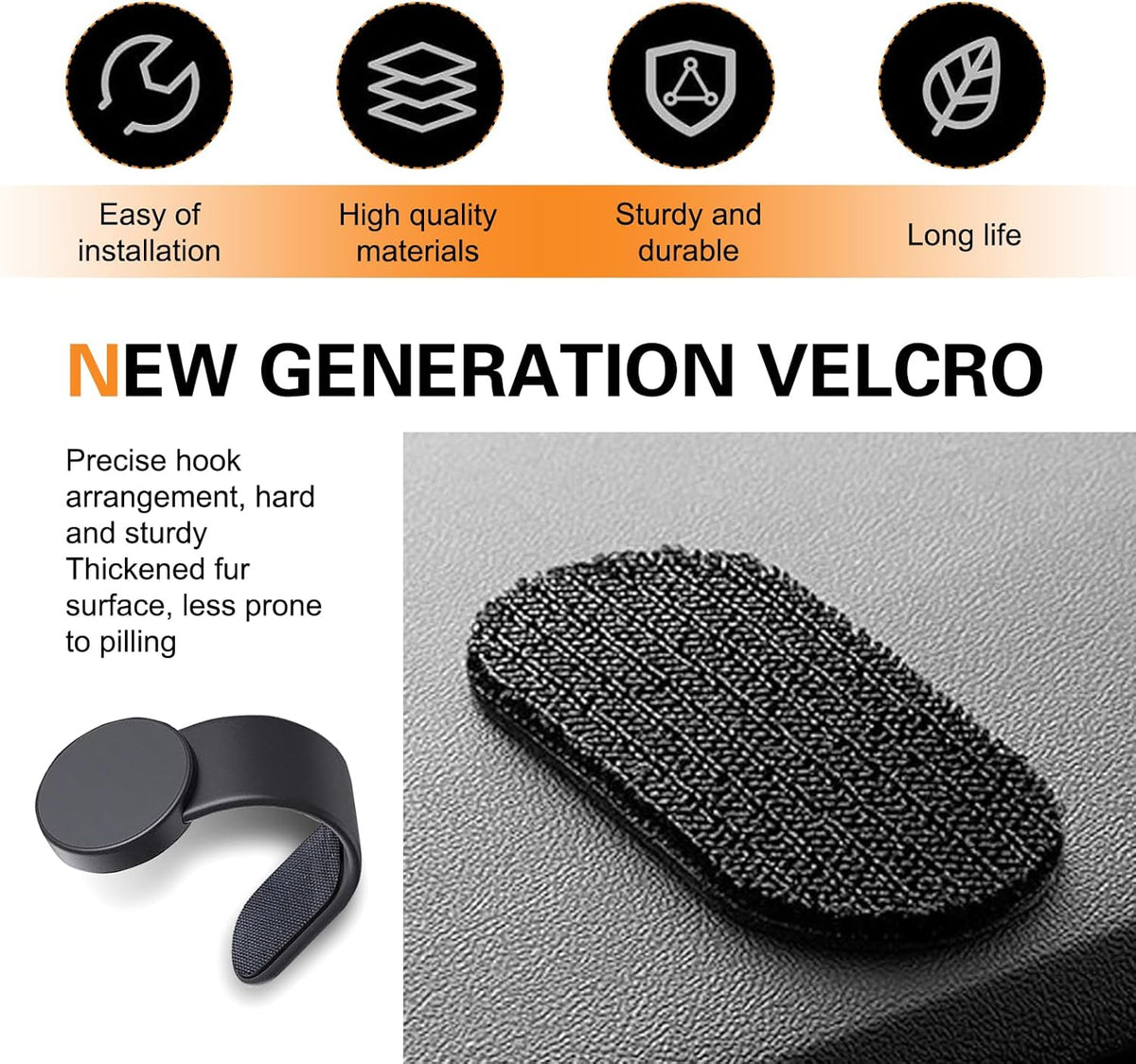 Cuymoap 360-degree Car Phone Holder, Strong Adsorption Anti-Fall Navigation Bracket with Hook and Loop Fastener