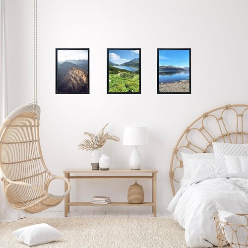 JCJMY Picture Frame - 11x15 Inch Wall Gallery Frame in Black | Horizontal & Vertical Formats with Shatter-Resistant Plexiglass