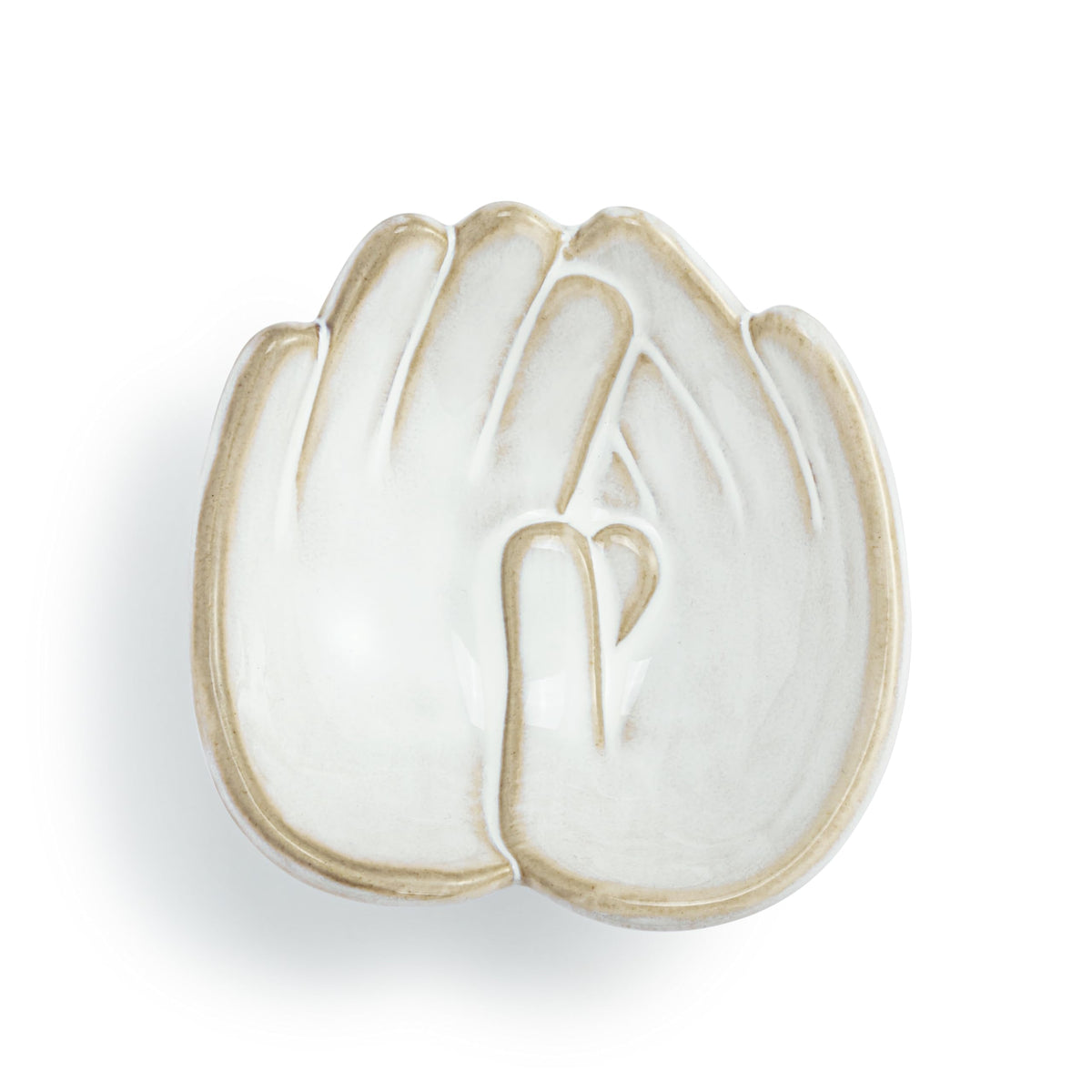 DEMDACO Hand in Hand Collection Together White Novelty 2 x 4 Stoneware Jewelry Catch-All Organizer Ring Holder & Small Keepsake Trinket Tray
