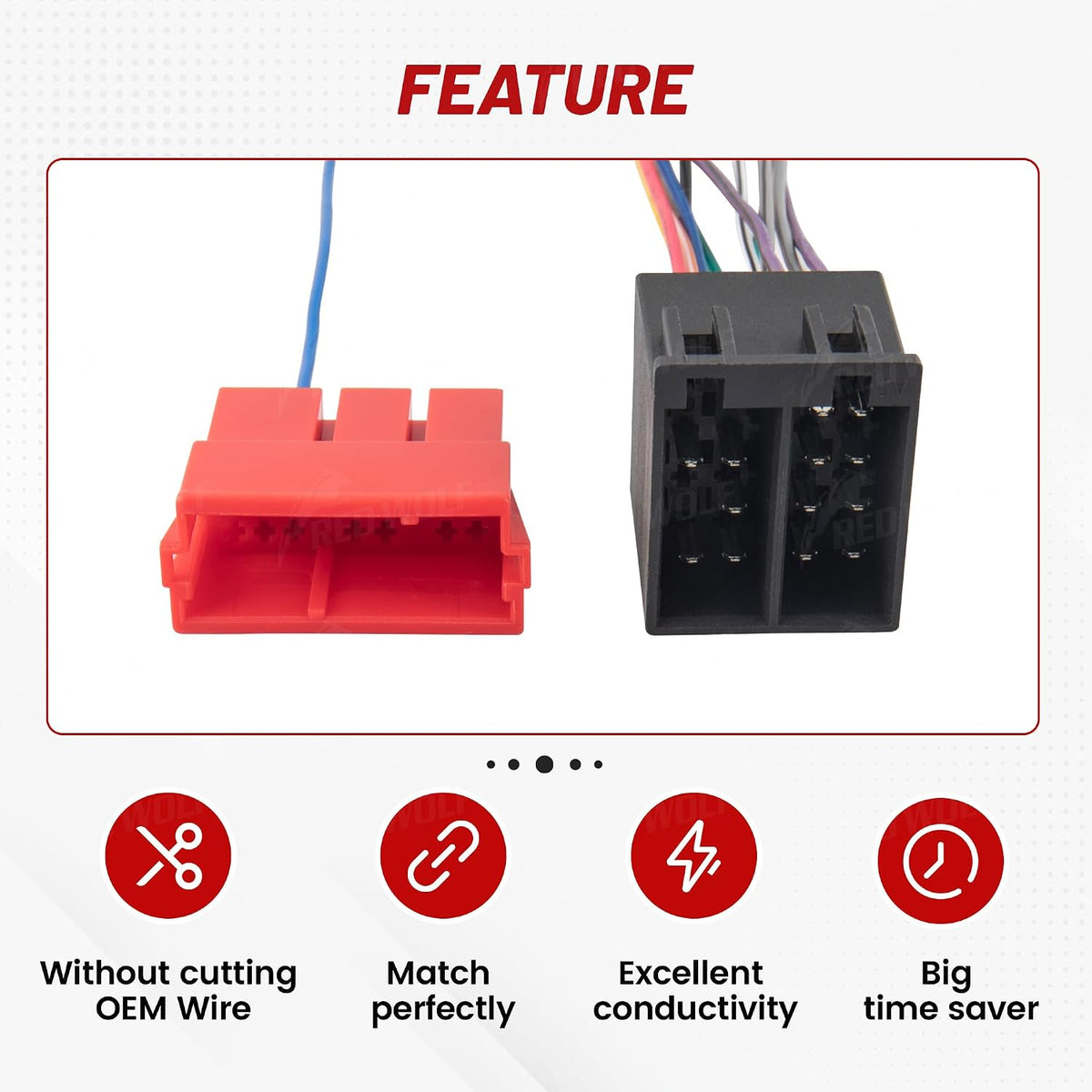 2008-2010 2010-2013 2009-2010 RED WOLF Car ISO Radio Wiring Harness w/Connector Butt for Select Hyundai Elantra Santa