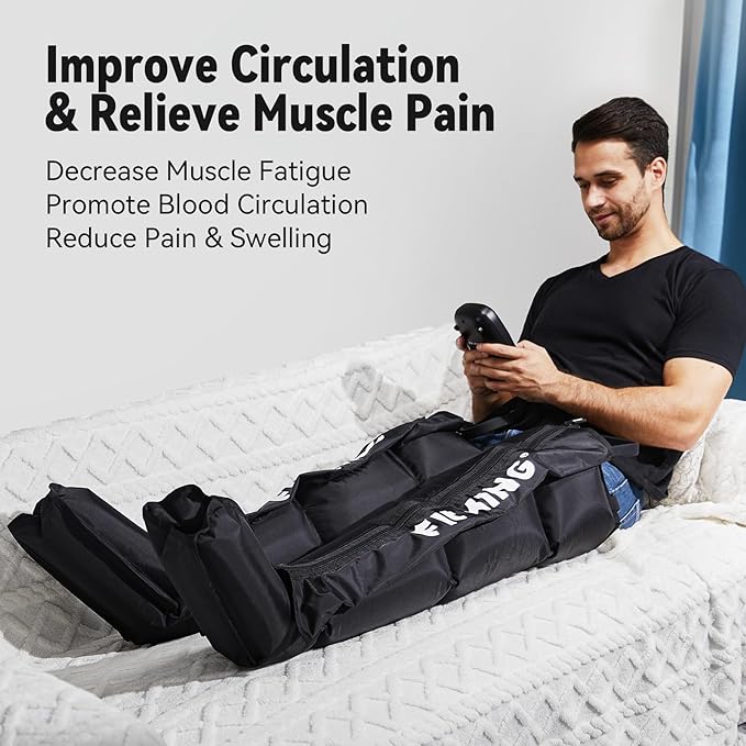 FIT KING Air Compression Recovery System,Dynamic Pressure for Circulation Improvement and Fast Recovery,Sequential Massage Boots for Athletes (Large)