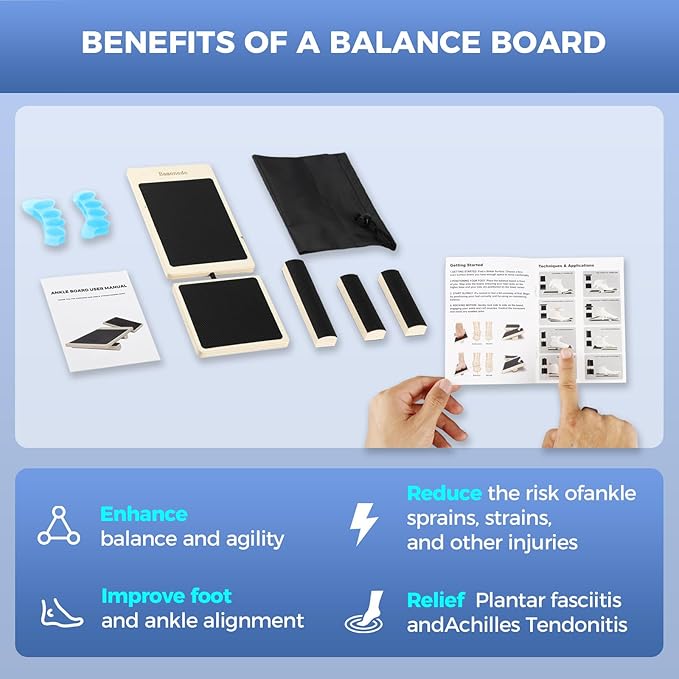 Ankle Board, Foot Strengthener, Axis Board, Single Leg Balance Board, Blackboard Foot Trainer,for Stability Exercise, Physical Therapy, Ankle Rehab,Strengthening Equipment