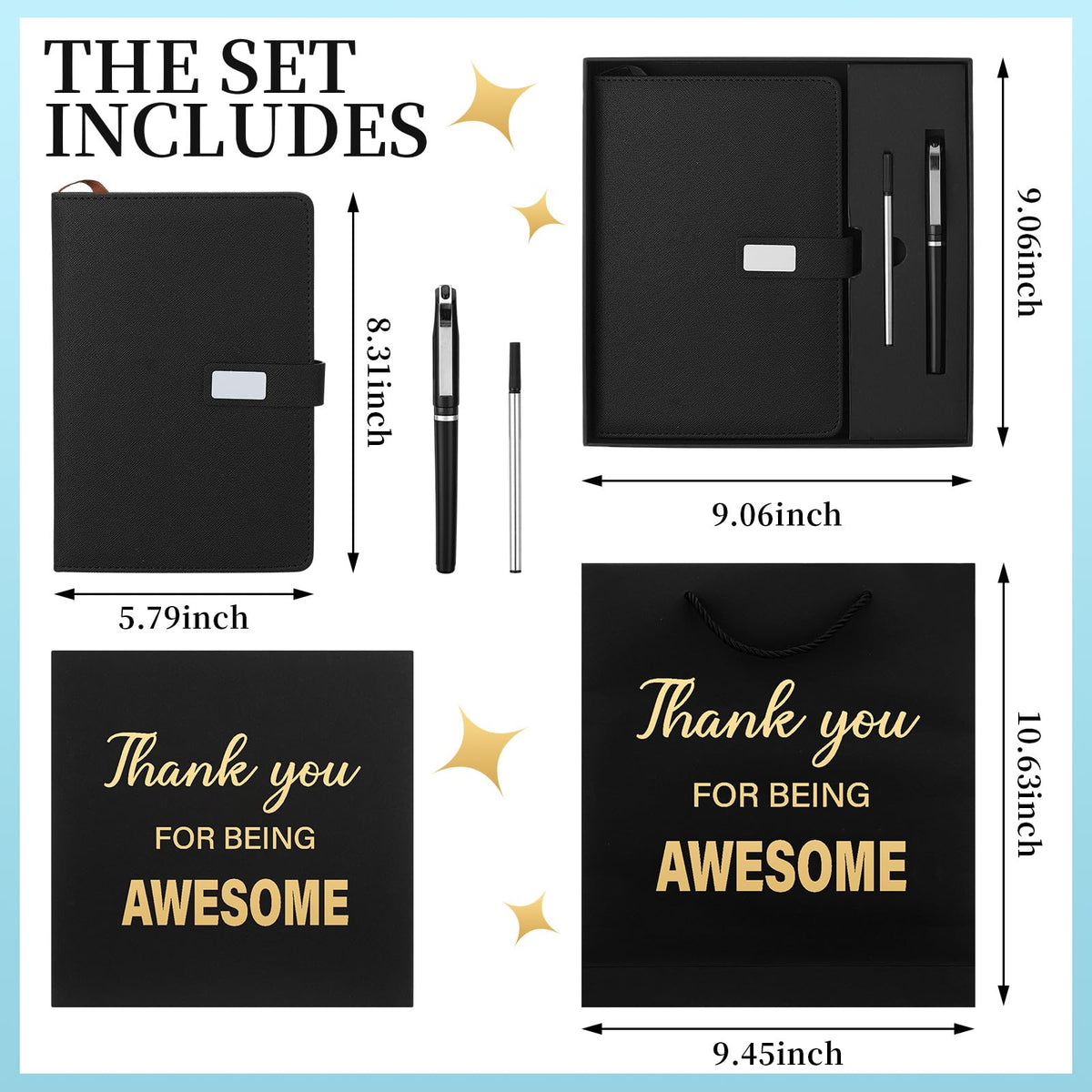 Sayglossy Thank You Gifts for Women Men, Employee Appreciation Gift for Coworkers, Thank You for Being Awesome Notebook and Pen Gift Box for Office, Coworker, Employee, Teacher, Nurse