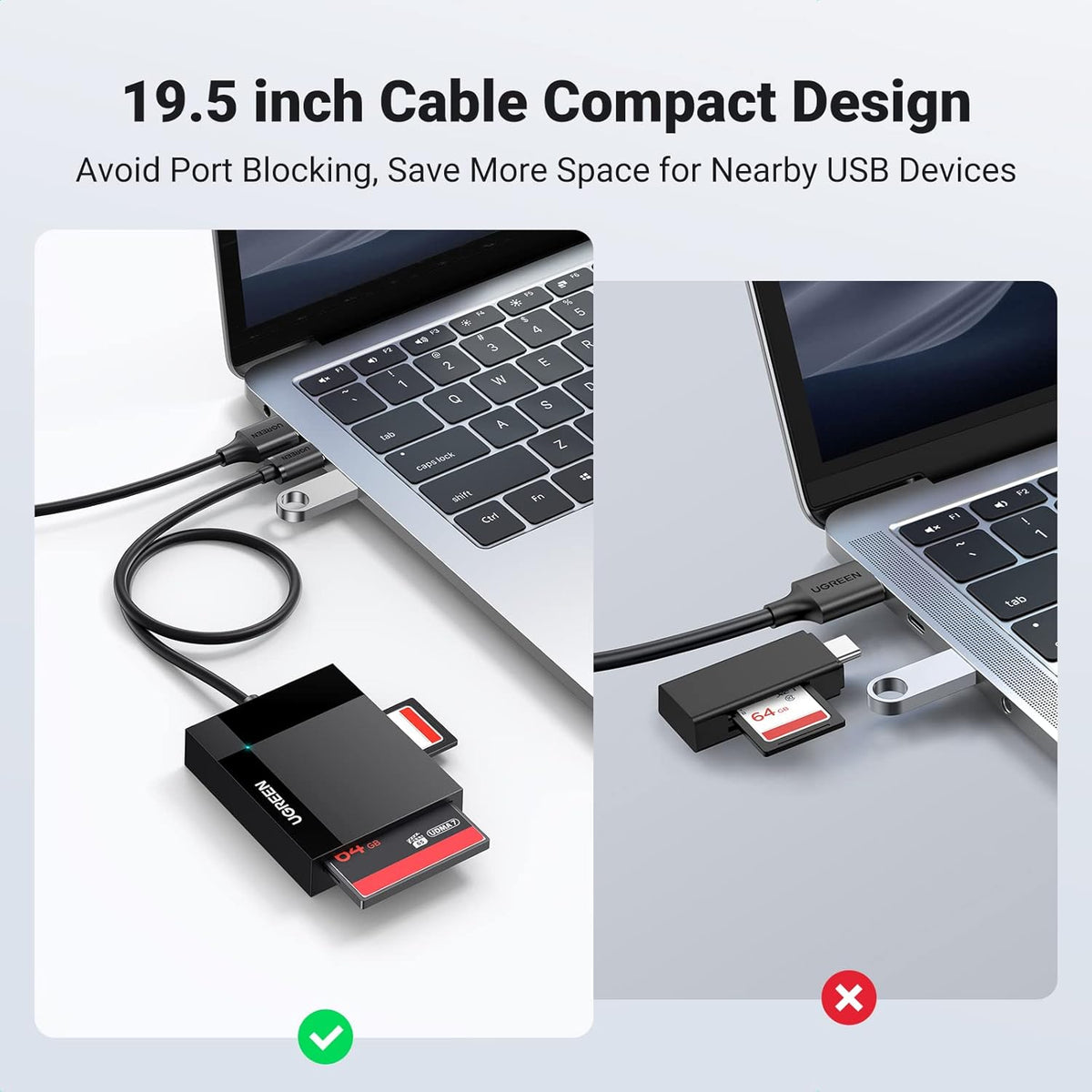 UGREEN 4-in-1 15, USB C SD Card Reader Memory Card Adapter External SD Micro SD MS CF Compact Flash Camera Card Reader