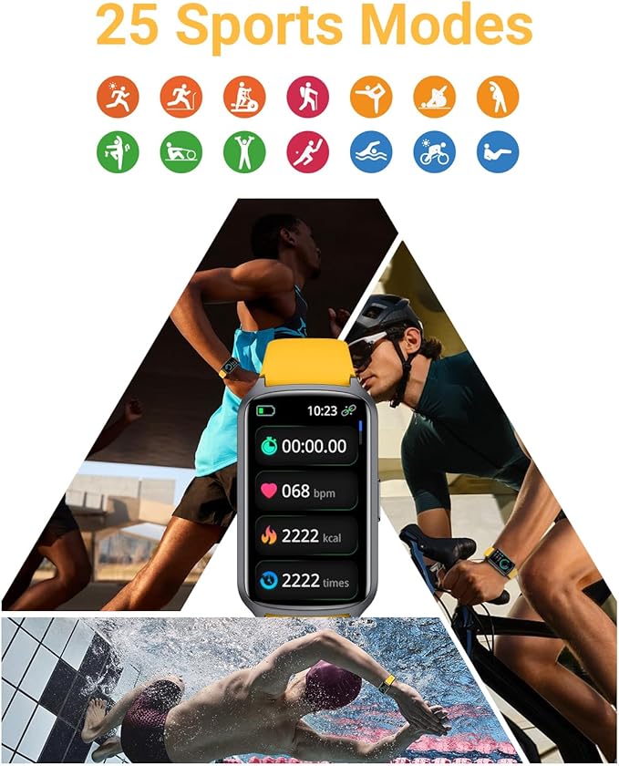 Health Fitness Tracker with 24/7 Heart Rate, Blood Oxygen, Blood Pressure, Sleep Tracker, 5ATM Waterproof Activity Trackers with Step Tracker, Pedometer (S & L Bands Included)