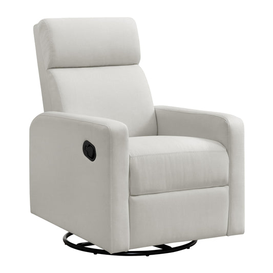 Oxford Baby Layton Manual Upholstered Glider Recliner Rocking Chair 360° Swivel for Nursery and Living Room – Oatmeal