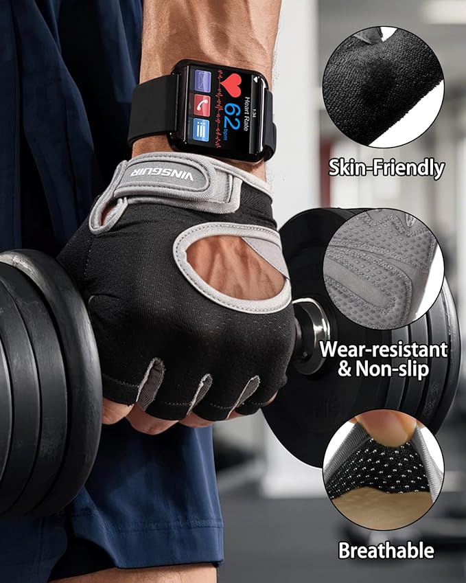 VINSGUIR Workout Gloves for Women and Men, Breathable Weight Lifting Gloves for Gym Exercise, Fitness, Training, and Cycling, with Excellent Grip and Cushion Pads