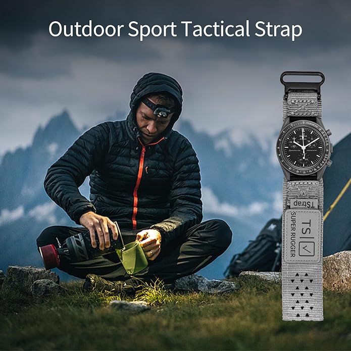 TStrap Nylon Sport Watch Band - Black Quick Release Watch Straps for Men Women - Athletic Military Smart Watch Bracelet Replacement - Correa para Reloj Hombre - 18mm 20mm 22mm