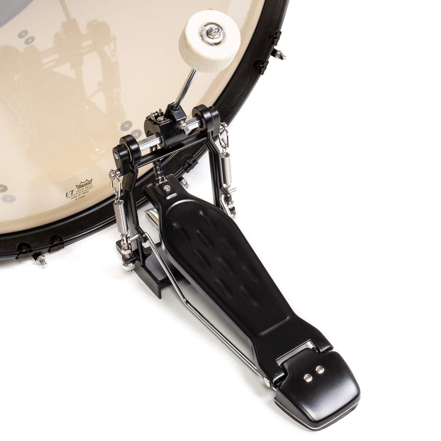 Ashthorpe 5-Piece Complete Full Size Adult Drum Set with Remo Batter Heads - Red