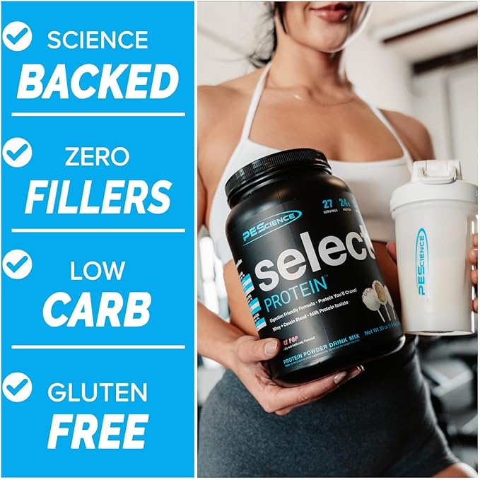 PEScience Select Protein Powder, Whey and Casein Blend, Clean Protein Powder for Women and Men, Low Calorie, Low Carb, Keto Friendly, Gluten Free - Gourmet Vanilla - 27 Servings