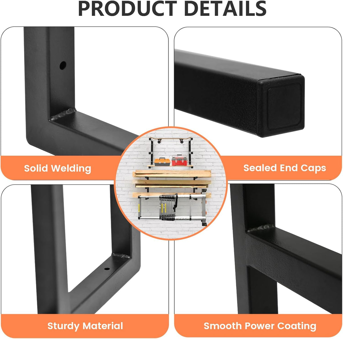 Wood Organizer Rack by [Brand Name] - Heavy Duty Wall-Mounted Lumber Storage | 3-Level System, Holds 220 LBS Per Level (Black)